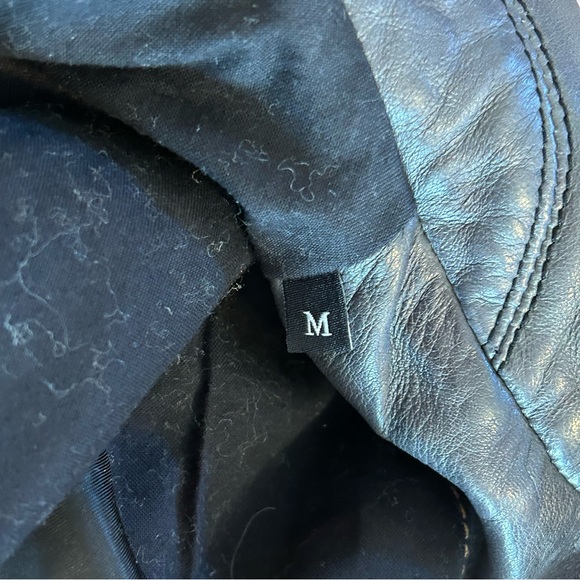 DIESEL Motorcycle Jacket Biker Moto Bomber Leather Coat Medium - Picture 9 of 9